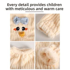 सर्दियों के बच्चे किशोर लड़कियों के लिए कार्टून, गर्म गर्म स्लीवलेवियर रात कपड़े पहने, लंबी आस्तीन वाली आस्तीन पजामा सेट - Product Image 5