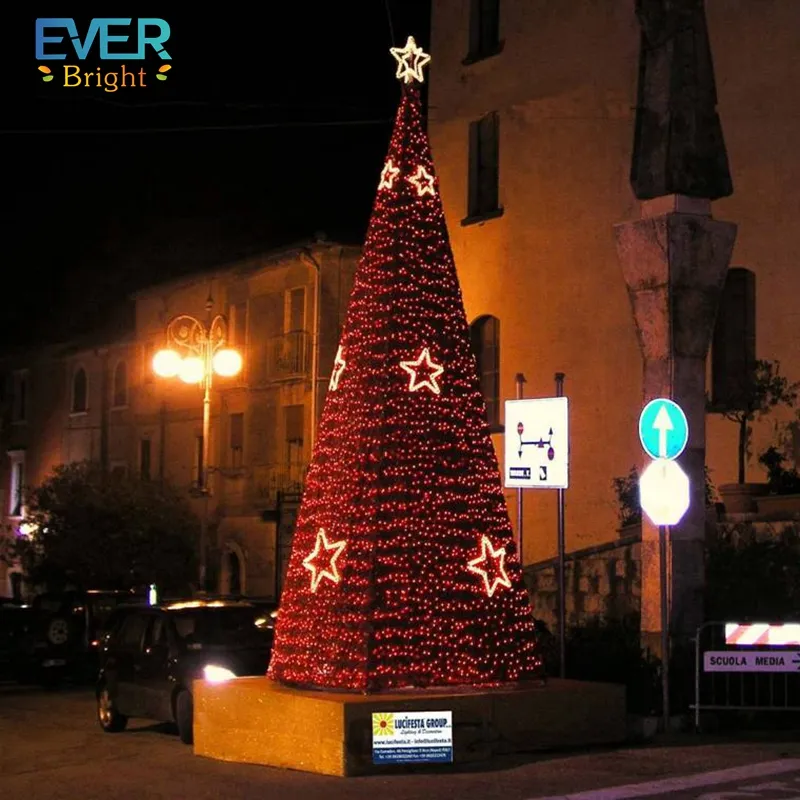 High Quality Environmental Iron Foot Bracket Artificial 120cm Giant Outdoor Christmas Tree With Led Lights Included