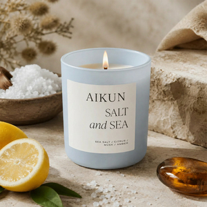 AIKUN Manufacturer Supply Aromatherapy Candle 40-60-Hour Burn Time Personal Private Label Scented Soy Wax Glass Candle - Product Image 2