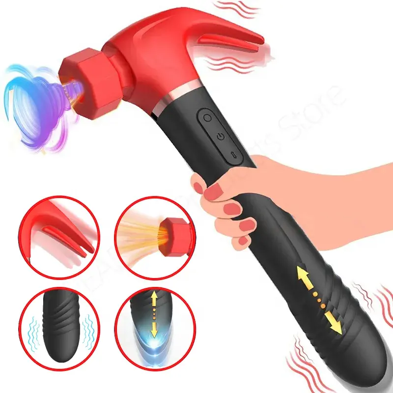 Giocattoli adulti del sesso per le donne Sucker Vibration 4 IN 1 Love Hammer vibratore G Spot stimolazione del clitoride Dildo vibratore a forma di martello