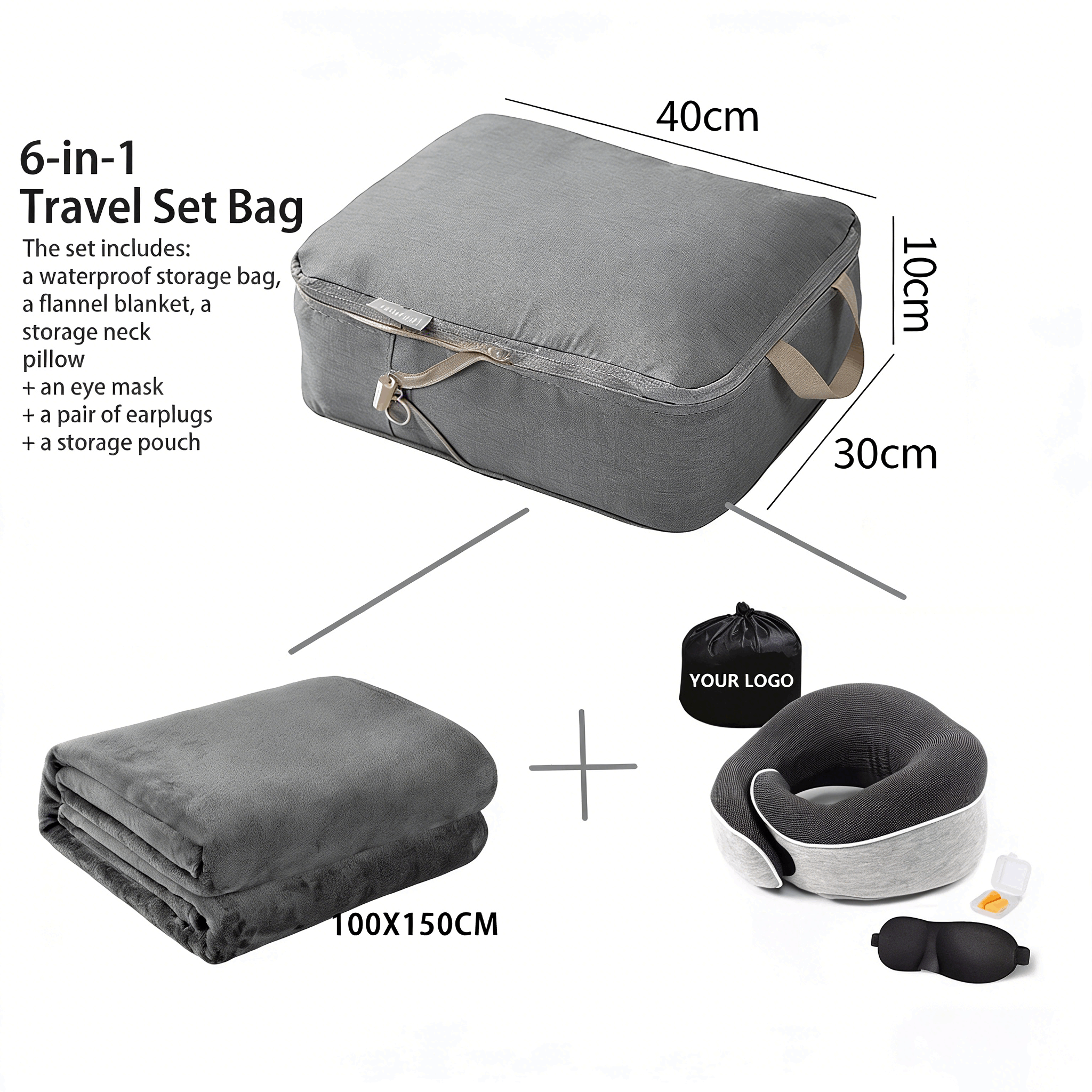 Grey travel suit big bag