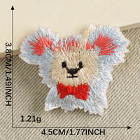 Étiquettes brodées sur ordinateur, accessoires vestimentaires, autocollants brodés, patchs de chien de dessin animé, badges, autocollants à dos adhésif