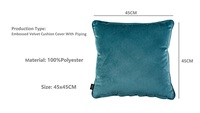 Housse de coussin en velours gaufré sur mesure, décoration d'intérieur moderne, housse de coussin de luxe pour chaise d'hôtel, housses de coussin décoratives modernes