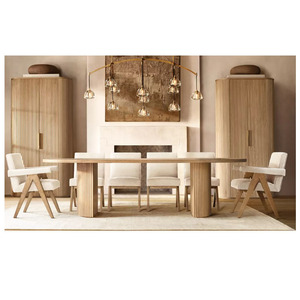 BYRON Dining <b>Table</b> RH Style furniture Solid Wood Dining <b>Table</b> - Modern Indoor Furniture for Kitchen & Living Room - Product Image 6