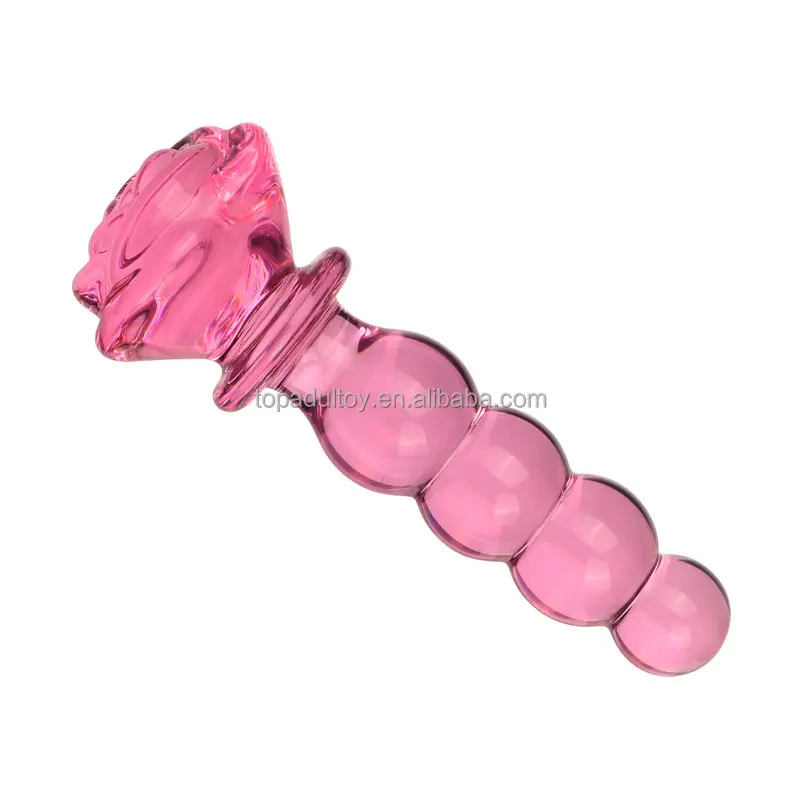 قابس دسار شرجي من الزجاج الوردي الشكل من الكريستال للذكور الإناث مثلي الجنس الشرج منتجات جنسية للاستمناء