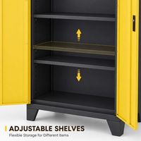 Armario de Herramientas de Acero Resistente con Doble Puerta, Cerradura Digital, Estantes Ajustables y Recubrimiento en Polvo para Almacenamiento en Garaje o Taller