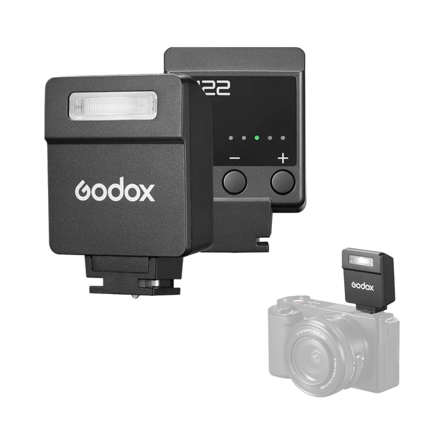 Godox IM22 Mini Camera Flash with Wireless Remote Control 470mAh Battery 440 Full-Power Flash 5 Levels Hot Shoe Mount