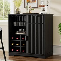 Moderner Spirituosenschrank Geriffelte Kaffee-Bar Weinschrank mit Glashalter Weinregal für Wohnzimmer Küche Esszimmer