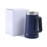 Mug à bière personnalisé en acier inoxydable de 24 oz à large ouverture, tasse isotherme à double paroi pour boissons froides, bouteille d'eau portable pour les fêtes