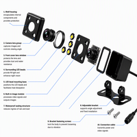 Caméra de recul universelle CCD pour voiture 12V, caméra de recul à 120 degrés grand angle pour le stationnement