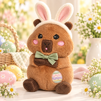Handgefertigte Niedliche Oster-Capybara-Plüschdekoration mit Häschenohren und Besticktem Ei aus Polyester-Material für Frühlings-Heimdekoration