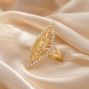Anello Bohémien a Foglia, Design Vintage, Accessorio di Moda per Uso Quotidiano - Product Image 2