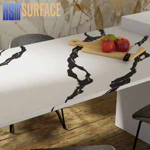Piedra de ingeniería de cuarzo de 3200x1600mm, piedra Artificial negra, piedra de cuarzo Calacatta para encimeras de cuarzo de mesa - Product Image 4