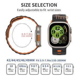 Correa de Silicona para Reloj Apple Watch S10 11 46mm Ultra 49mm SE 44mm, Correa Deportiva de Doble Color, Venta al Por Mayor - Product Image 4