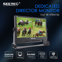 Monitor de Transmisión SEETEC ATEM156 de 15.6 Pulgadas, 1080P IPS, Entrada y Salida 4K, Multivista para Producción en Estudio y Campo
