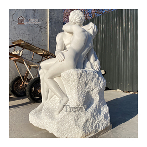 Famosa scultura di Rodin scultura in marmo all'aperto stile europeo "il bacio" statua in vendita - Product Image 5