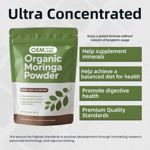 Poudre de <span class=keywords><strong>Moringa</strong></span> Biologique OEM, Poudre de Feuilles de <span class=keywords><strong>Moringa</strong></span> Oleifera Biologique, Riche en Antioxydants, Vitamine Immunitaire, Favorise la Santé Digestive - Product Image 5