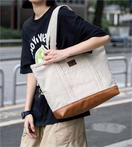 <span class=keywords><strong>2023</strong></span> sac fourre-tout en jean moyen pour femmes avec fermeture ouverte et conception à poignée Logo imprimé personnalisé pour une utilisation en extérieur sac de dame à vendre - Product Image 4