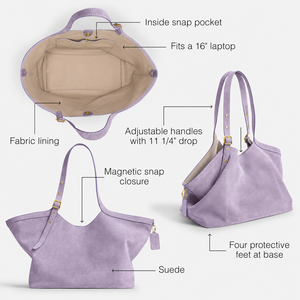 Sac fourre-tout hobo vintage en cuir suédé léger grande capacité personnalisé, sac à main à bandoulière tendance pour femme avec poignée supérieure et fermeture éclair - Product Image 3