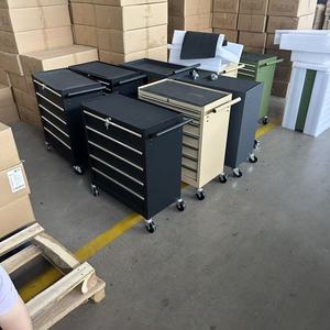 Chariot de rangement métallique robuste pour outils de barbier, armoire à outils en acier avec tiroirs et roulettes pour atelier - Product Image 5