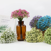 Bouquet de Gypsophile Artificielle de 62 cm, Fausses Fleurs de Souffle de Bébé Réalistes, Toucher Naturel, Faits à la Main, Tiges Longues Colorées pour Mariage et Fêtes