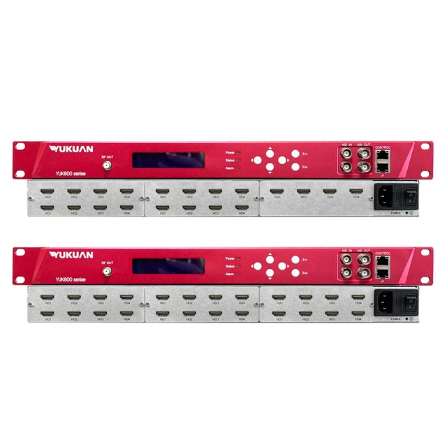 For 24 in 1 HD Encoder Modulator ISDB T DVB T DVB C 8 Frequency RF Tuner Output with MPEG-4 and Web-based NMS