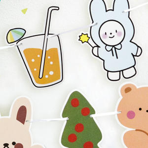Moderne petit ours arc-en-ciel <span class=keywords><strong>licorne</strong></span> dessin animé lieu mise en page bannière décoration de fête pour la maternelle fête des enfants fleur tirant - Product Image 5