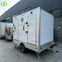 Trailer Toilet Portabel Goeasy 2 Stall, Kapasitas Besar, Dapat Diderek, untuk Acara Marathon Luar Ruangan Besar
