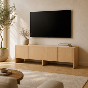 Elegante Mobile <span class=keywords><strong>TV</strong></span> Moderno in Legno da 65 <span class=keywords><strong>Pollici</strong></span> con 4 Ante per Uso Domestico - Arredamento per Soggiorno - Product Image 1