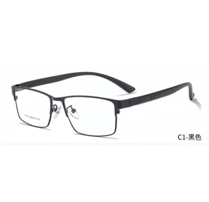 แว่นตาอ่านหนังสือกรอบโลหะสไตล์ลำลองสำหรับผู้ชายกรอบแว่นแฟชั่นใหม่กึ่งไร้ขอบพิมพ์ลายสายตาสั้นแนวธุรกิจ - Product Image 2