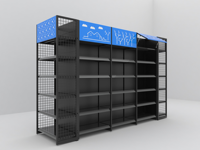 Étagères murales de présentation pour supermarchés, conception de rayonnages gondoles avec porte hydraulique, en vente