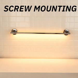 Set di Accessori da Bagno Ecologici con Finitura Cromata/Bianca, Portasciugamani Pieghevole a Parete, Mensola e <span class=keywords><strong>Scaldasalviette</strong></span> per Appartamenti - Product Image 4