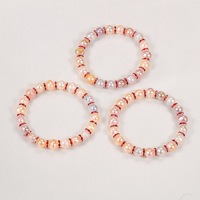 HECATE 8MM runde Perlenarmband mit elastischem Band und Diamantring, Armband aus echten Süßwasserperlen für Damen.
