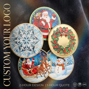 Personnalisé Père Noël Noël Souvenir Pièce En Métal Conception Personnalisée D'or Chanllange Pièces pour Cadeaux - Product Image 1
