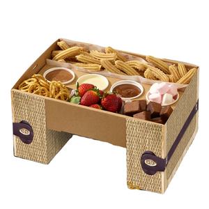 Boîte en papier pour emballage alimentaire <span class=keywords><strong>avec</strong></span> compartiments, pour chips, trempettes, plateaux de dégustation, recettes de trempettes pour chips de pommes de terre, <span class=keywords><strong>avec</strong></span> logo personnalisé - Product Image 6