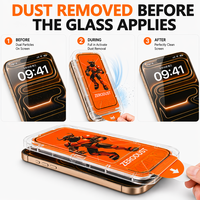 Protection d'écran en verre trempé pour iPhone 11-18, HD transparent, impression soyeuse, sans poussière, kit d'installation facile pour téléphones mobiles