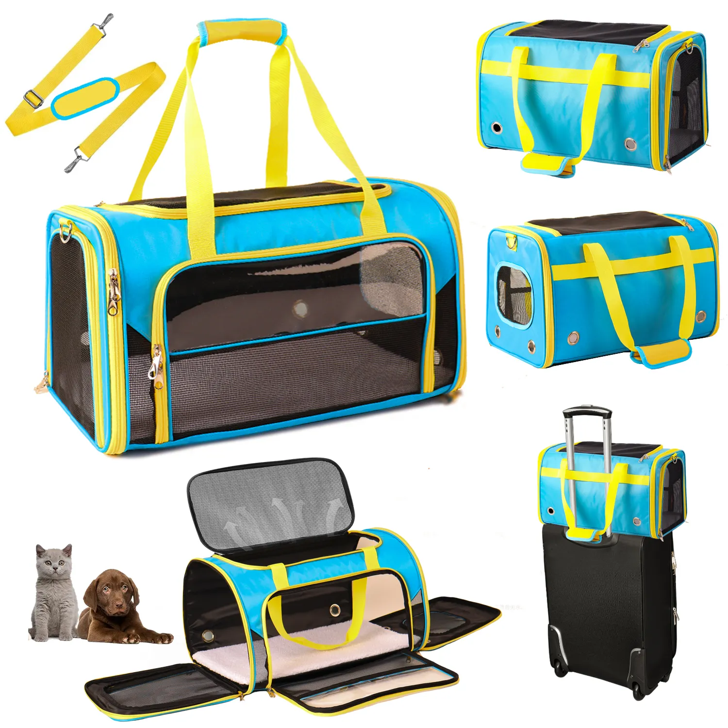 Logo personnalisé Fordable Airline approuvé sac de transport pour animaux de compagnie sac de chat Pet chien transporteur pour voyage