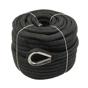 Cordon en <span class=keywords><strong>nylon</strong></span> tressé blanc, rouge et noir de 5 mm, cordon d'emballage - Product Image 6