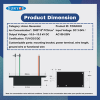 Générateur d'ions négatifs, module ioniseur d'anions |   DC3-24V / AC100-250V -10~-15KV DC |   pour purificateur d'air |   Qualité Purificateur