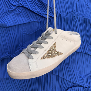 Nouvelle Arrivée 2026 Baskets Mule pour Femme à Paillettes Dorées Motif Étoile, Plateforme Haute, Décontractées, Inspirées des Créateurs, Effet Vieilli, À Enfiler - Product Image 3