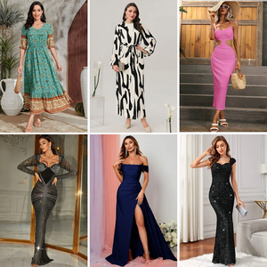 Lote al por mayor de vestidos casuales usados estampados, envío aleatorio - Product Image 4