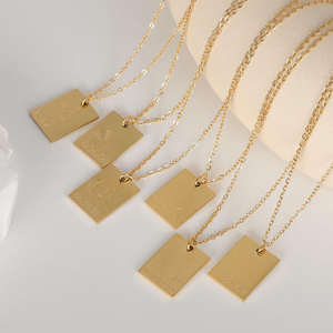 Personnalisé Gravé Divers <span class=keywords><strong>Mot</strong></span> JE SUIS Assez PVD 18k Plaqué Or Personnalisé Lettre Pendentif Collier Bijoux En Acier Inoxydable - Product Image 1