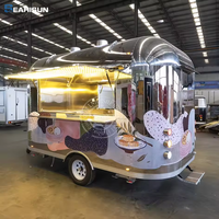Camion de restauration mobile en acier inoxydable 304 avec cuisine complète pour la vente de hot-dogs, snacks, chips, café et crème glacée, remorque pour la vente de burgers