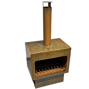 Rust Corten Steel Outdoor <strong>Garden</strong> Fireplace Modern Style Large <strong>Log</strong> <strong>Burner</strong> - Product Image 1
