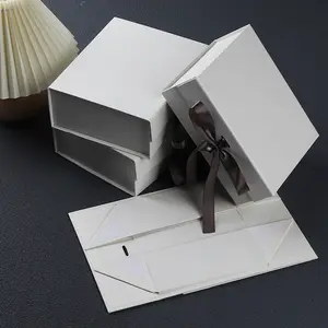 Luxury Printed Cosmetic Magnetic Folding Storage Paper Gift Box Packaging For Magnetic Paper Foldable Gift Box