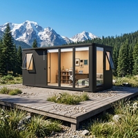 COCOVIA Maison Modulaire Préfabriquée de Luxe en Alliage d'Aluminium avec Double Verre Trempé, Lavabo et Module Douche