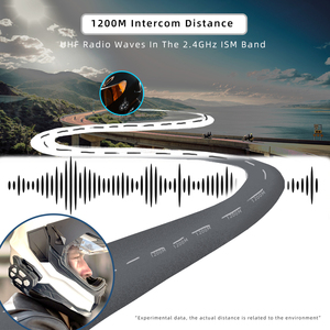 Auriculares Bluetooth impermeables para casco de motocicleta R5 para 2 jinetes 1200M auriculares intercomunicadores - Product Image 5