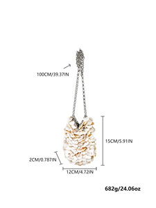 Bolso de Mujer de Hombro Estilo Hada con Cadena, de Piel Genuina Suave, con Lentejuelas Naturales de Fritillaria, Estilo Festivo Novedoso 2026 - Product Image 5