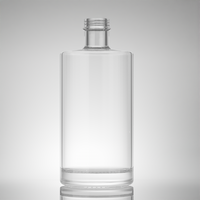 Botella de licor de vidrio extraflaco de 450 ml con hombro plano y tapa de rosca para envasado de bebidas espirituosas, personalizada de Shandong