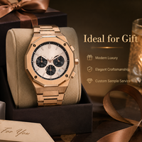 Reloj de Pulsera Analógico Personalizado con Caja Redonda Impermeable al por Mayor, Reloj de Acero Inoxidable con Movimiento Seiko VD53 para Hombre